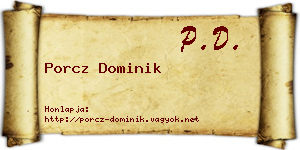 Porcz Dominik névjegykártya